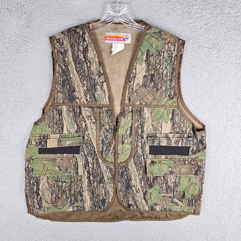 VTG Winchester Hunting‎ Vest Mens XL Camouflage Outdoor Bird Shoot Zip-Up